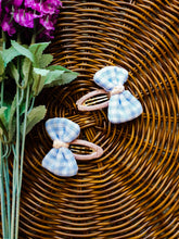 Load image into Gallery viewer, Blue Bow Snap Hairclip