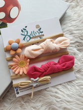 Load image into Gallery viewer, Peach Floral and Bow Headband