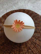 Load image into Gallery viewer, Peach Floral and Bow Headband