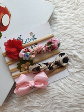 Load image into Gallery viewer, Red Dahlia Floral and Bows Headband