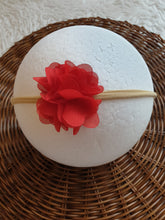Load image into Gallery viewer, Red Dahlia Floral and Bows Headband