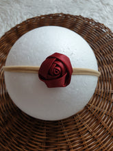 Load image into Gallery viewer, Wine Red Floral and Bows Headband