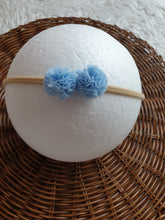 Load image into Gallery viewer, Sky Blue Floral and Bows Headband