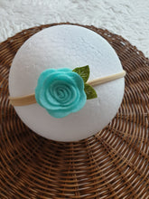 Load image into Gallery viewer, Sky Blue Floral and Bows Headband