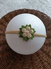 Load image into Gallery viewer, White Dahlia Floral and Bows Headband