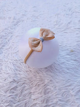 Load image into Gallery viewer, Khaki Floral and Bow Headband