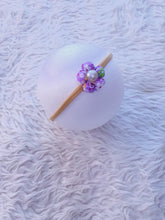 Load image into Gallery viewer, Purple Floral Bow Headband