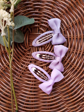 Load image into Gallery viewer, Lavender 2" Bow Snap Hairclip