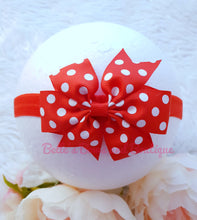 Load image into Gallery viewer, Polkadot Pinwheel Bow Headband