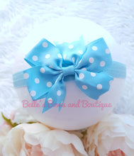 Load image into Gallery viewer, Polkadot Pinwheel Bow Headband