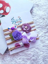 Load image into Gallery viewer, Lavender Floral Bow Headband