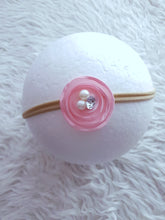 Load image into Gallery viewer, Baby Pink Floral Bow Headband