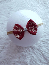 Load image into Gallery viewer, Red Floral Bow Headband