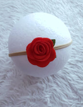 Load image into Gallery viewer, Red Floral Bow Headband