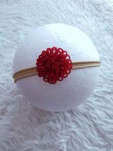Load image into Gallery viewer, Red Floral Bow Headband