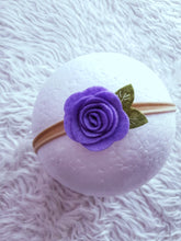 Load image into Gallery viewer, Lavender Floral Bow Headband