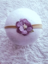 Load image into Gallery viewer, Lavender Floral Bow Headband