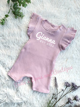 Load image into Gallery viewer, Personalised Newborn/Baby Frill Romper