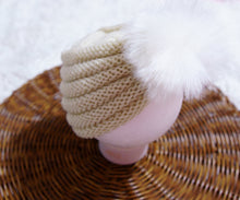 Load image into Gallery viewer, Knitted Pompom Baby Beanie