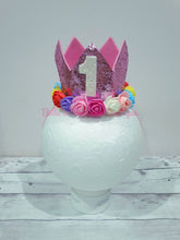 Load image into Gallery viewer, Floral First Birthday Crown
